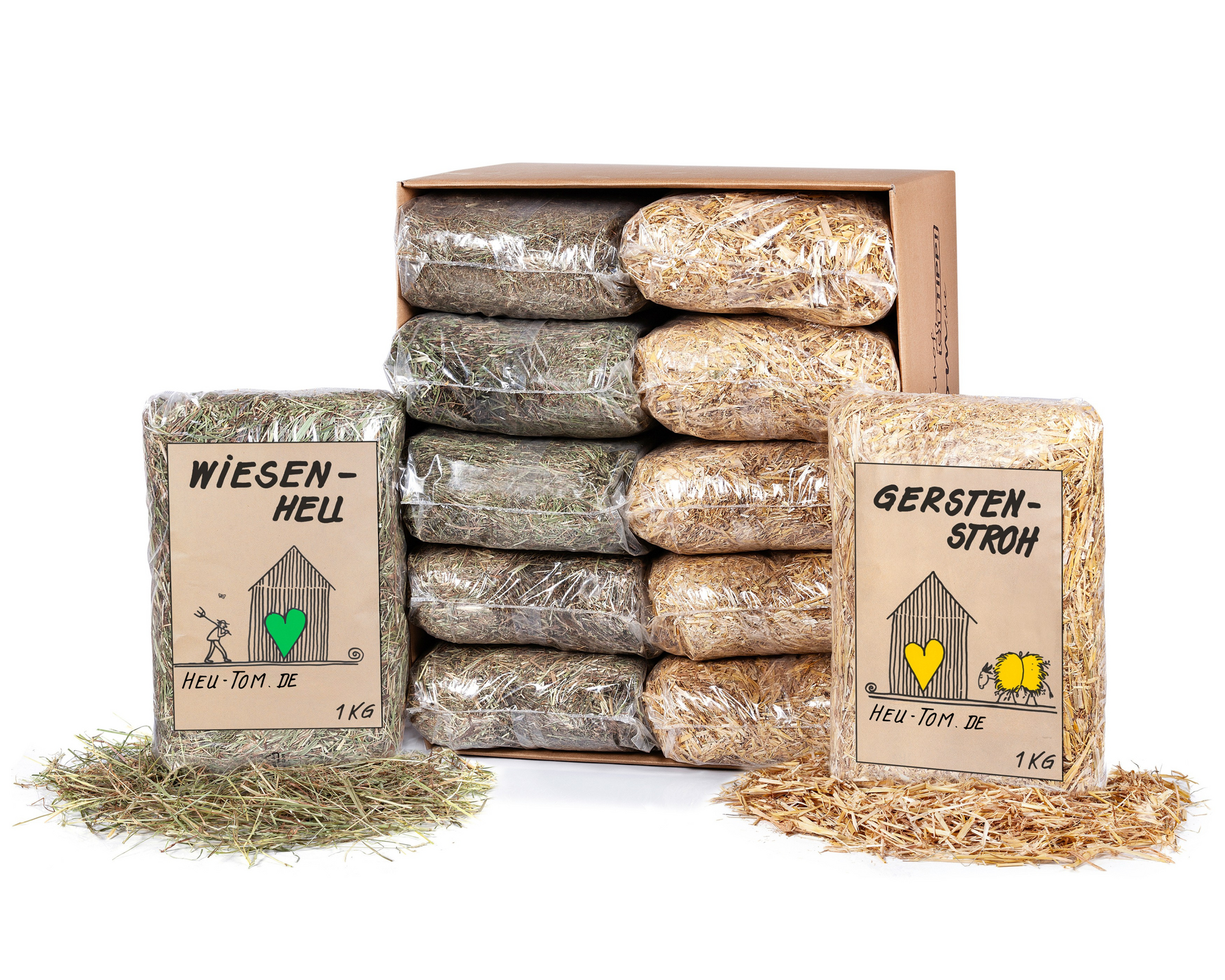 6 Wiesenheu + 6 Gerstenstroh